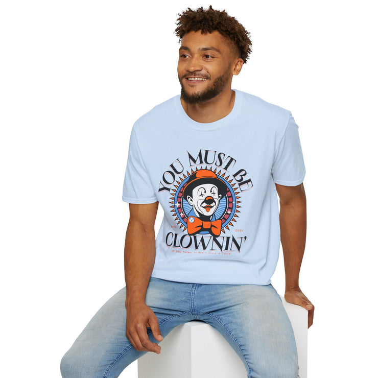 Funny Clown T-Shirt, Unisex Graphic Tee, Comedy Apparel, Unique Gift for Clowns, Festival Attire, Fun Party Wear - Bold PrintFunny Clown T-Shirt, Unisex Graphic Tee, Comedy Apparel, Unique Gift for Clowns, Festival Attire, Fun Party WearT-ShirtFunny Clown T-Shirt, Unisex Graphic Tee, Comedy Apparel, Unique Gift for Clowns, Festival Attire, Fun Party Wear