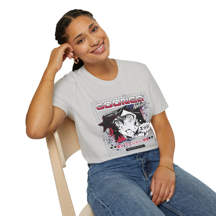 Gooner Nation Graphic T-Shirt, Unisex Softstyle Tee, Anime Style Top, Casual Wear, Perfect for Anime Lovers Blue - Bold PrintGooner Nation Graphic T-Shirt, Unisex Softstyle Tee, Anime Style Top, Casual Wear, Perfect for Anime Lovers BlueT-ShirtGooner Nation Graphic T-Shirt, Unisex Softstyle Tee, Anime Style Top, Casual Wear, Perfect for Anime Lovers Blue