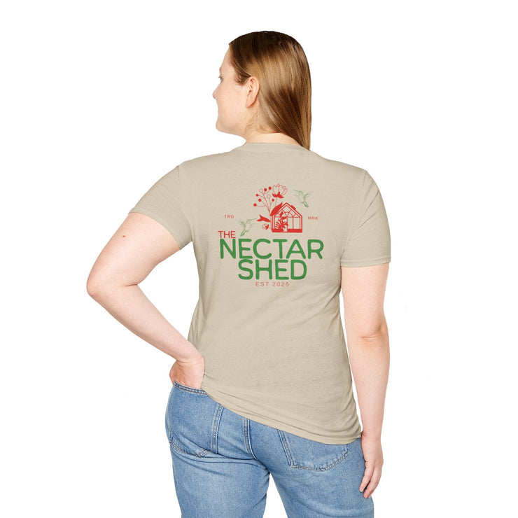 Nectar Shed Unisex Softstyle T-Shirt, Cozy Gift, Nature Lover Apparel, Eco - Friendly Tee, Gardening Shirt, Seasonal Wear - Bold PrintNectar Shed Unisex Softstyle T-Shirt, Cozy Gift, Nature Lover Apparel, Eco - Friendly Tee, Gardening Shirt, Seasonal WearT-ShirtNectar Shed Unisex Softstyle T-Shirt, Cozy Gift, Nature Lover Apparel, Eco - Friendly Tee, Gardening Shirt, Seasonal Wear