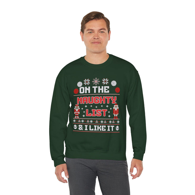 On the Naughty List Crewneck Sweatshirt — Funny Christmas Holiday Sweater Tee - Bold PrintOn the Naughty List Crewneck Sweatshirt — Funny Christmas Holiday Sweater TeeSweatshirtOn the Naughty List Crewneck Sweatshirt — Funny Christmas Holiday Sweater Tee
