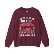 On the Naughty List Crewneck Sweatshirt — Funny Christmas Holiday Sweater Tee - Bold PrintOn the Naughty List Crewneck Sweatshirt — Funny Christmas Holiday Sweater TeeSweatshirtOn the Naughty List Crewneck Sweatshirt — Funny Christmas Holiday Sweater Tee