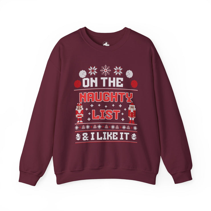 On the Naughty List Crewneck Sweatshirt — Funny Christmas Holiday Sweater Tee - Bold PrintOn the Naughty List Crewneck Sweatshirt — Funny Christmas Holiday Sweater TeeSweatshirtOn the Naughty List Crewneck Sweatshirt — Funny Christmas Holiday Sweater Tee