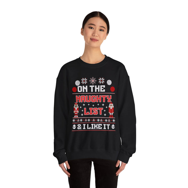 On the Naughty List Crewneck Sweatshirt — Funny Christmas Holiday Sweater Tee - Bold PrintOn the Naughty List Crewneck Sweatshirt — Funny Christmas Holiday Sweater TeeSweatshirtOn the Naughty List Crewneck Sweatshirt — Funny Christmas Holiday Sweater Tee