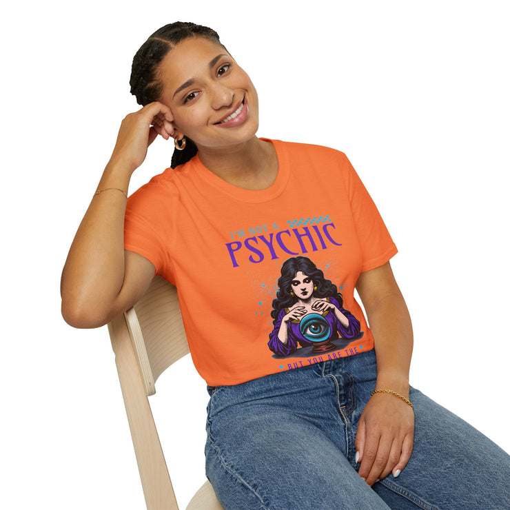 Psychic Humor Unisex Softstyle T-Shirt - Funny Graphic Tee for Spiritual Lovers, Gift for Psychics, Unisex Top, Halloween Costume, [...] - Bold PrintPsychic Humor Unisex Softstyle T-Shirt - Funny Graphic Tee for Spiritual Lovers, Gift for Psychics, Unisex Top, Halloween Costume, [...]T-ShirtPsychic Humor Unisex Softstyle T-Shirt - Funny Graphic Tee for Spiritual Lovers, Gift for Psychics, Unisex Top, Halloween Costume, [...]