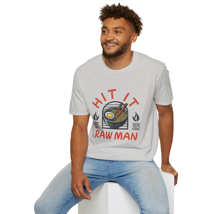 Stylish Ramen - Themed Unisex T-Shirt - Hit It Raw Man - Perfect Gift for Food Lovers, Casual Wear, Anime Fans, Birthday, Events - Bold PrintStylish Ramen - Themed Unisex T-Shirt - Hit It Raw Man - Perfect Gift for Food Lovers, Casual Wear, Anime Fans, Birthday, EventsT-ShirtStylish Ramen - Themed Unisex T-Shirt - Hit It Raw Man - Perfect Gift for Food Lovers, Casual Wear, Anime Fans, Birthday, Events