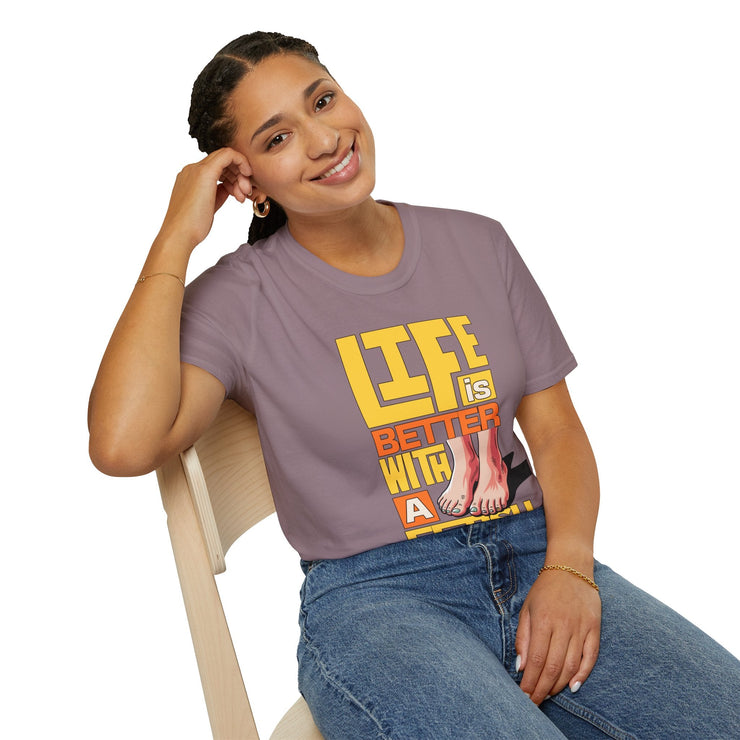 Unisex Fun Statement T-Shirt - Life is Better with a Fetish, Casual Wear, Gift for Friends, Graphic Tee, Summer Style Feet Yellow - Bold PrintUnisex Fun Statement T-Shirt - Life is Better with a Fetish, Casual Wear, Gift for Friends, Graphic Tee, Summer Style Feet YellowT-ShirtUnisex Fun Statement T-Shirt - Life is Better with a Fetish, Casual Wear, Gift for Friends, Graphic Tee, Summer Style Feet Yellow