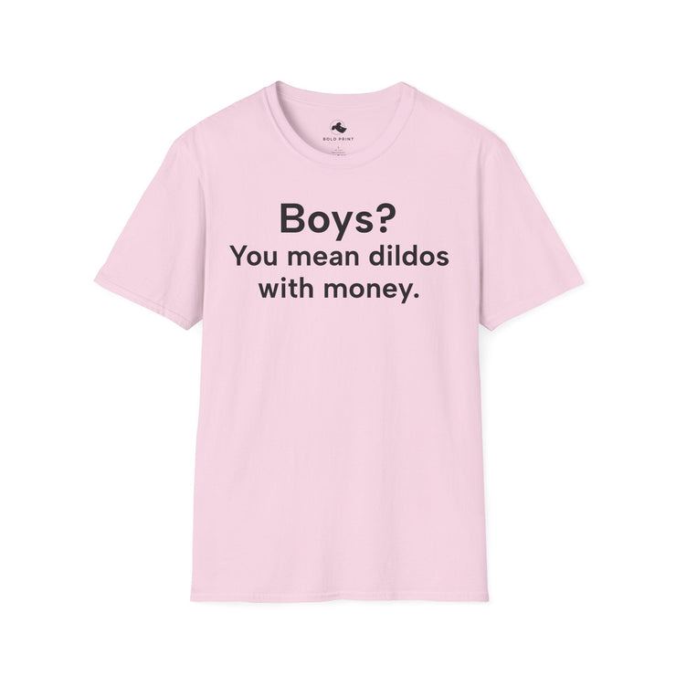 Unisex Softstyle T-shirt, Statement Tee, Funny Shirt, Pickup Line Comment T-Shirt, "Dildos With Money", Quote Shirt - Bold PrintUnisex Softstyle T-shirt, Statement Tee, Funny Shirt, Pickup Line Comment T-Shirt, "Dildos With Money", Quote ShirtT-ShirtUnisex Softstyle T-shirt, Statement Tee, Funny Shirt, Pickup Line Comment T-Shirt, "Dildos With Money", Quote Shirt