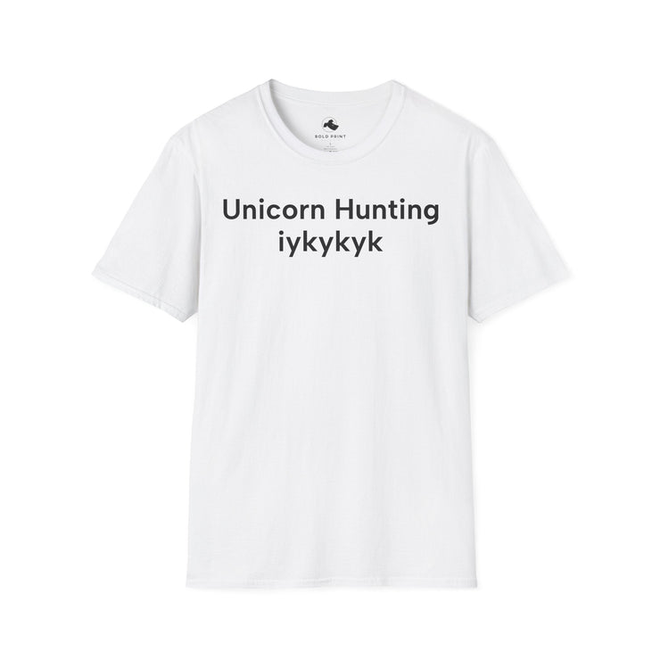 Unisex Softstyle T-shirt, Statement Tee, Funny Shirt, Pickup Line Comment T-Shirt, "Unicorn Hunting", Quote Shirt - Bold PrintUnisex Softstyle T-shirt, Statement Tee, Funny Shirt, Pickup Line Comment T-Shirt, "Unicorn Hunting", Quote ShirtT-ShirtUnisex Softstyle T-shirt, Statement Tee, Funny Shirt, Pickup Line Comment T-Shirt, "Unicorn Hunting", Quote Shirt